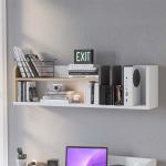 سولد مكتب مع رف خشبي-أبيض 120 سم وودي