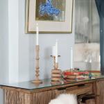 شمعدان بوهيمي بني صغير وودي