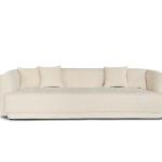 ليكسا كنب مخمل كريمي 4 مقاعد عرض 270 سم وودي