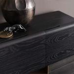 جراند كونسول فخم مع مرآة أسود مع نحاسي وودي