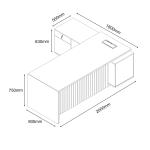 نورو مكتب 200 سم وودي