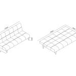 بيرل كنب سرير 3 مقاعد رمادي قاتم وودي
