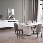 فورزا كونسول مع مرآة 4 أبواب أبيض وودي