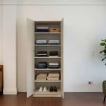 أروبا دولاب ملابس 2 باب أرفف تخزين 100 سم وودي