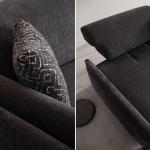 نورا كنب ثلاثي 230 سم رمادي غامق وودي