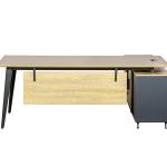 Nago Office 200cm 2 Pieces Grey Wood