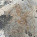 ناتالي طاولة مدخل بسطح رخام صناعي منقوش وودي