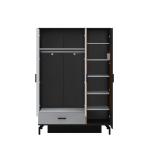 تريند دولاب ملابس 3 أبواب أسود-أبيض وودي