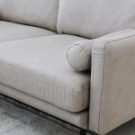 تورينو كنب ثلاثي جلد بيج غامق وودي