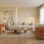 ليكسا كرسي قماش أورانج فاخر وودي