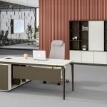 نيو ميامي مكتب 200 سم ابيض وودي