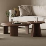 ماسا طاولة جانبية دائرية جوز وودي