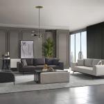 بادوفا كنب 3 مقاعد رمادي فاتح 230 سم وودي