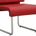 ديمي كرسي أسترخاء جلد أحمر وودي