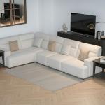 أودسي  طقم كنب زاوية بيج وودي