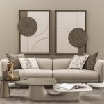 مونجي كنب رباعي كريمي وودي