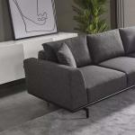 بادوفا كنب 4 مقاعد رمادي قاتم 260 سم وودي