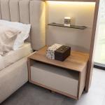 لوجانو غرفة نوم 180 × 200 كريمي 7 قطع وودي