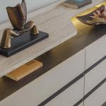 بيلا غرفة نوم 180 × 200 بيج/بني 7 قطع وودي