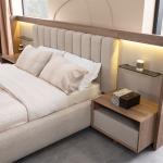 لوجانو غرفة نوم 180 × 200 كريمي 7 قطع وودي