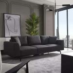 بادوفا كنب 4 مقاعد رمادي قاتم 260 سم وودي