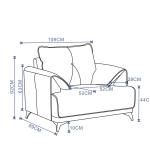 ايرا كنب فردي جلد رمادي وودي