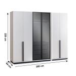 بونتي دولاب ملابس 6 ابواب كريمي وودي