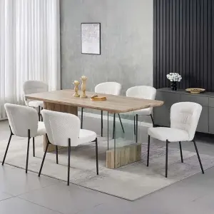 جنان طاولة طعام خشبي بدون كراسي وودي - 6-أشخاص