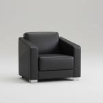 كيارا كنب مكتبي جلد فردي اسود وودي