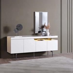 فورزا كونسول مع مرآة 4 أبواب أبيض وودي