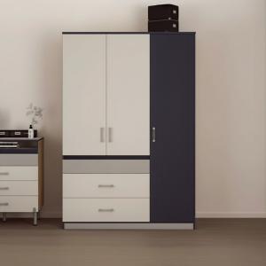 نيكساس خزانة ملابس رمادي 3 أبواب وودي