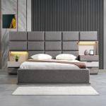 هيبي طقم غرفة نوم رمادي 180×200 سم 6 قطع وودي