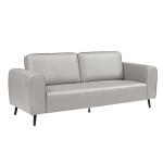 ليفيا كنب مكتبي ثلاثي جلد رصاصي وودي