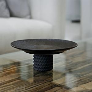 وعاء تقديم سيراميك صغير أسود وودي