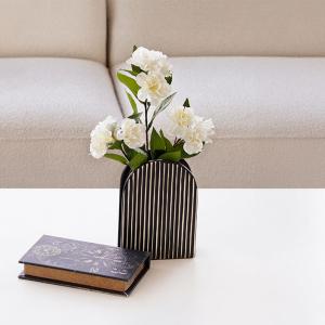 فازة  سيراميك مخطط طويلة وودي