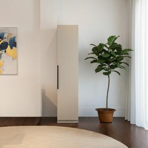 أروبا خزانة باب واحد بتصميم عملي مع أرفف تخزين وودي