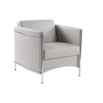 زها كنب مكتبي جلد رمادي وودي