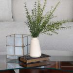 فازة سيراميك صغيرة كريمي وودي