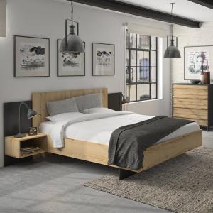 مميزان طقم غرفة نوم 160 × 200 بيج 4 قطع وودي