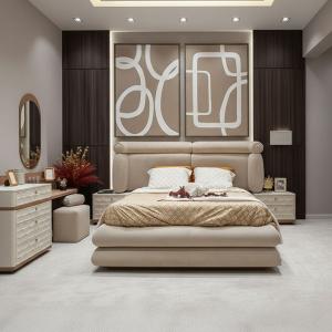 برادا طقم غرفة نوم بيج 180×200 سم 7 قطع وودي