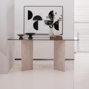 ليفربول كونسول بسطح زجاجي وودي