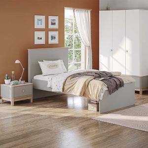 بونو سرير أطفال 120×200 سم رمادي وودي