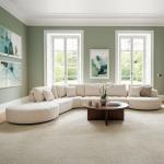 لواندا طقم كنب زاوية كريمي وودي