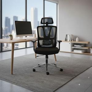 كرسي مكتبي شبكي بمسند رأس