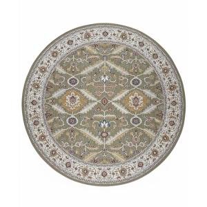 جونا سجاد بلجيكي دائري أخضر بنقوش وزخارف أنيقة - 200×200