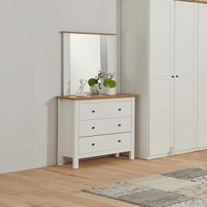 الانا تسريحة مع مرآه خشبي-أبيض وودي