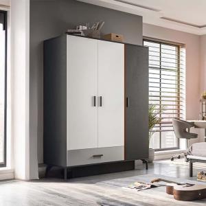 تريند دولاب ملابس 3 أبواب أسود-أبيض وودي