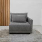 ليدز كنب فردي يد يمين رمادي وودي