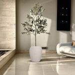 مركن أشجار بيج من الفخار وودي