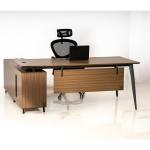 ناقو مكتب 200 سم قطعتين بني وودي